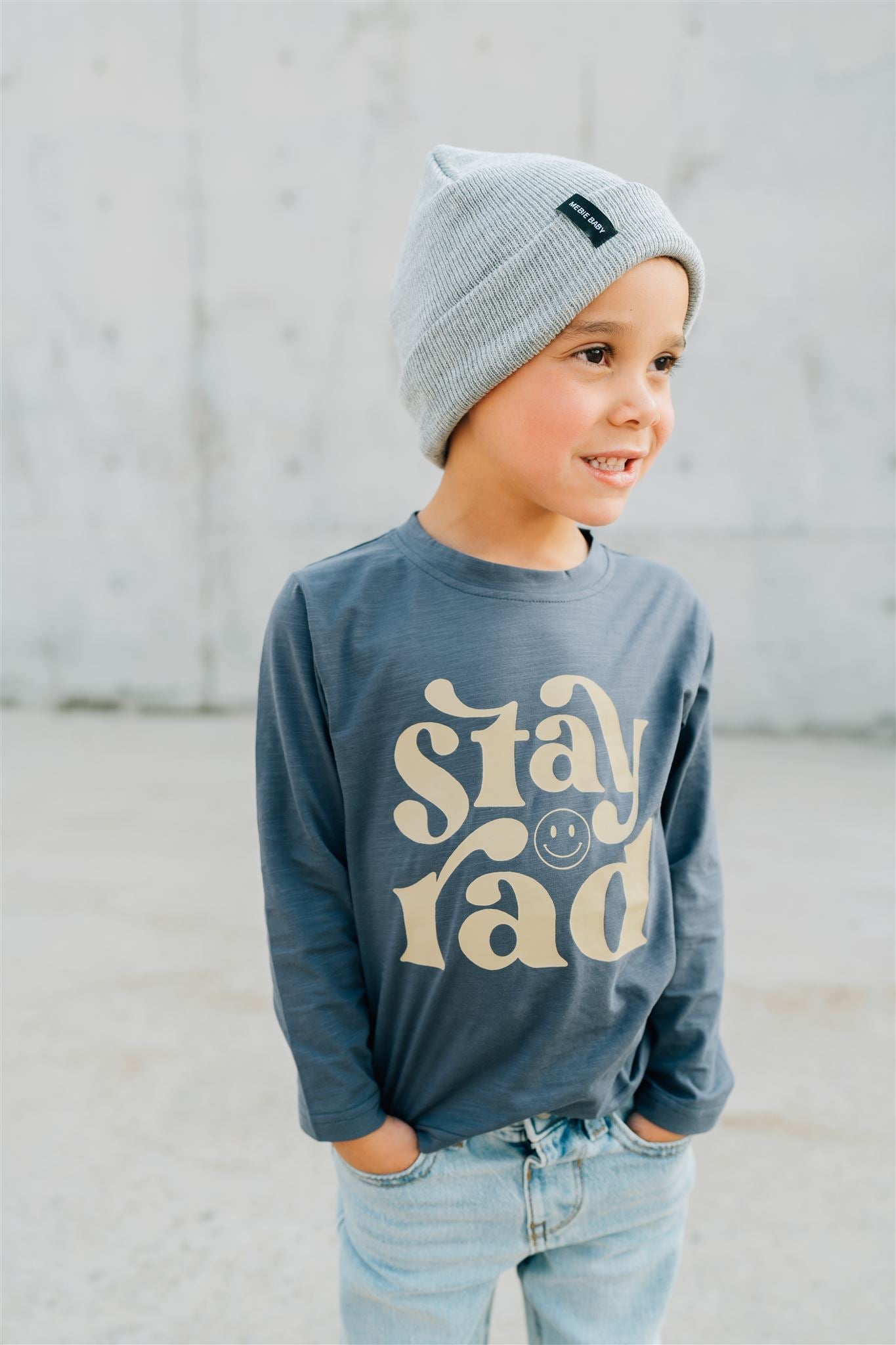 Mebie Baby Stay Rad Long Sleeve Cotton Tee