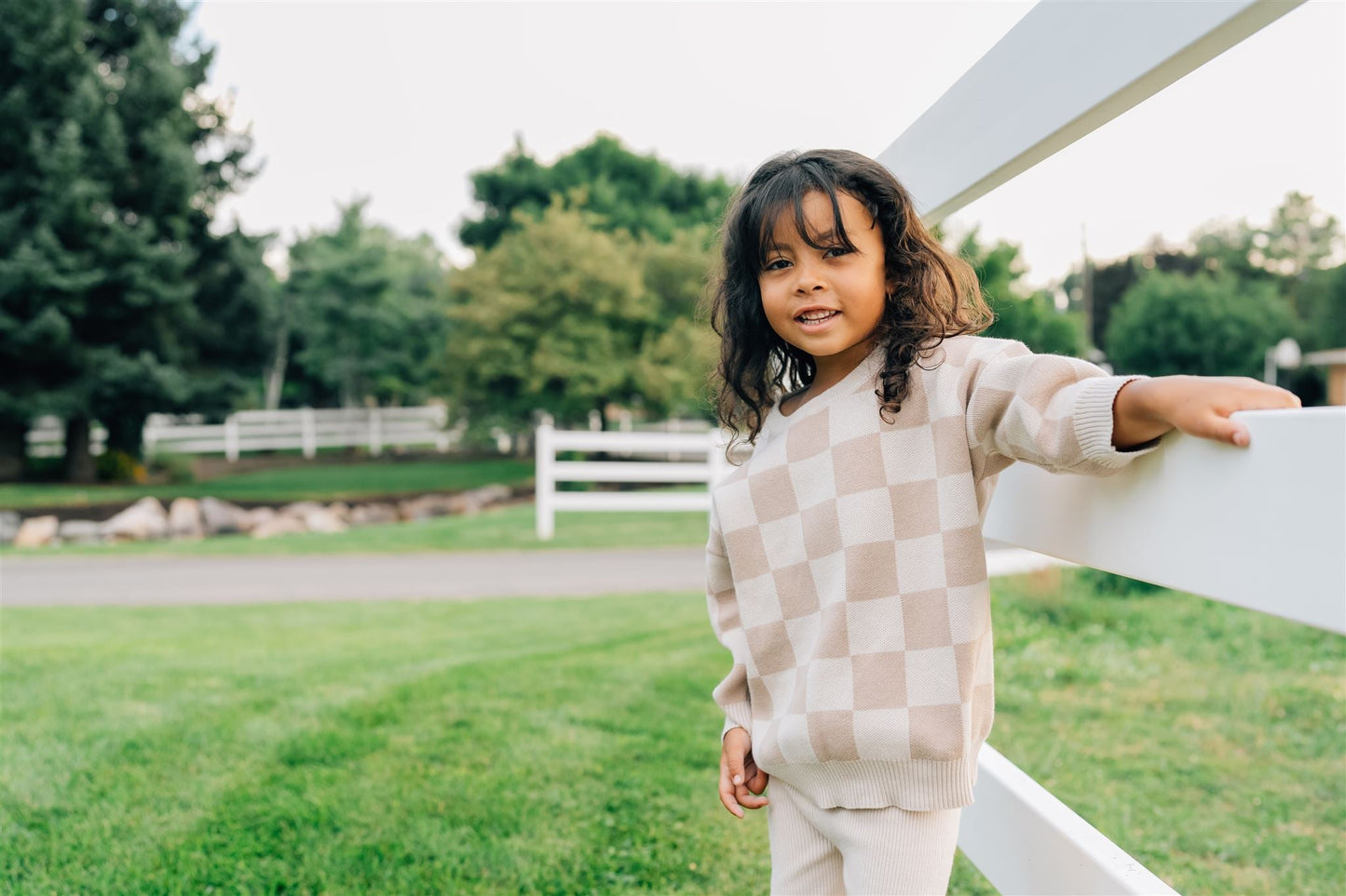 Mebie Baby Checkered Knit Sweater