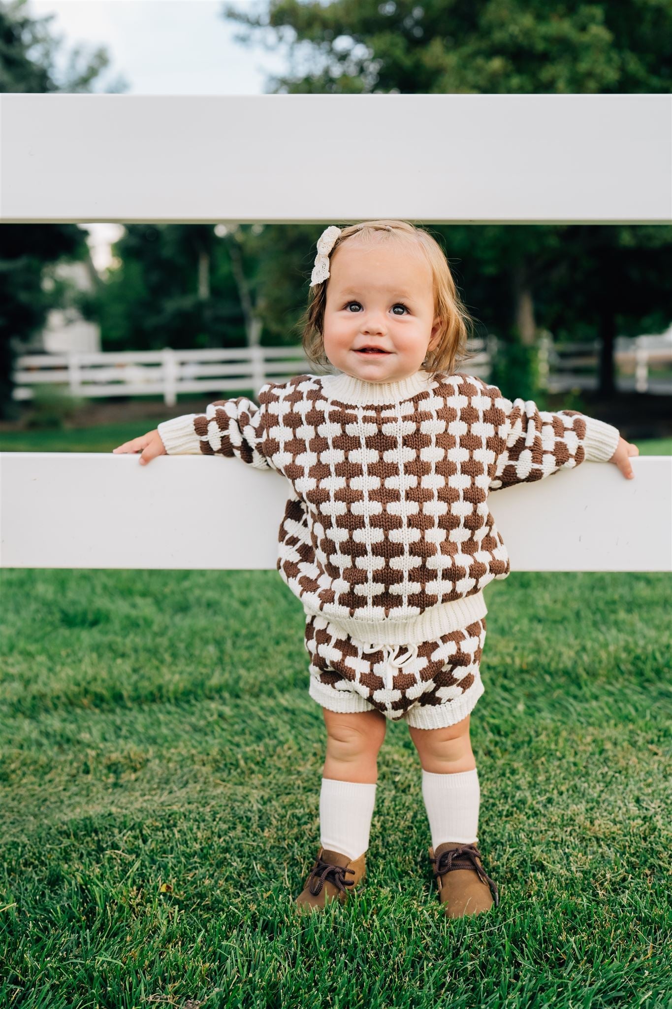 Mebie Baby Brown + Cream Knit Sweater