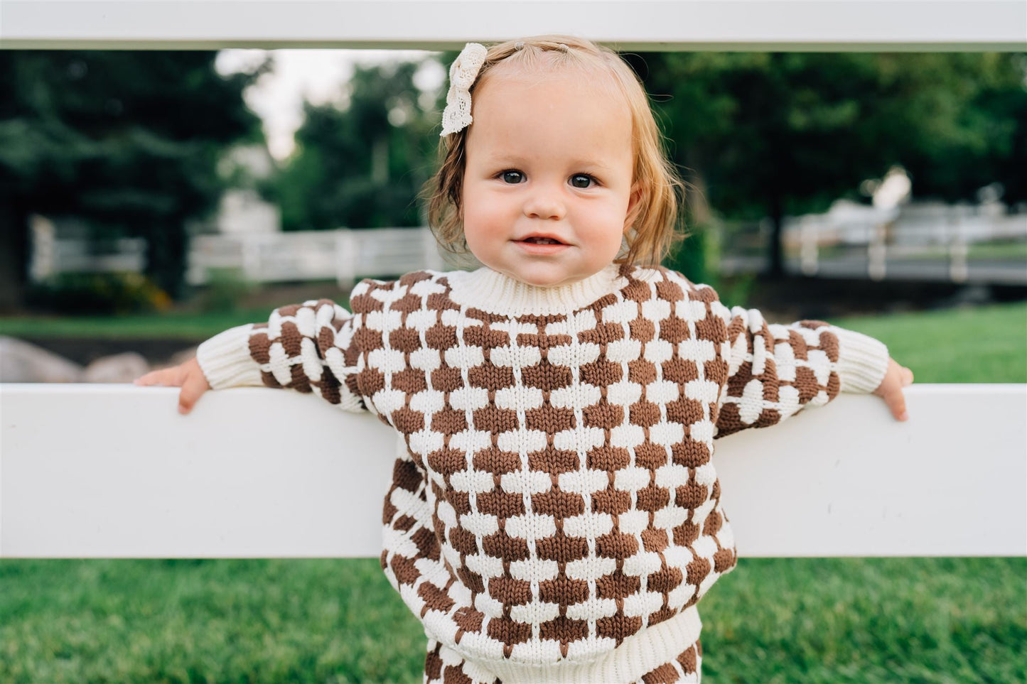 Mebie Baby Brown + Cream Knit Sweater