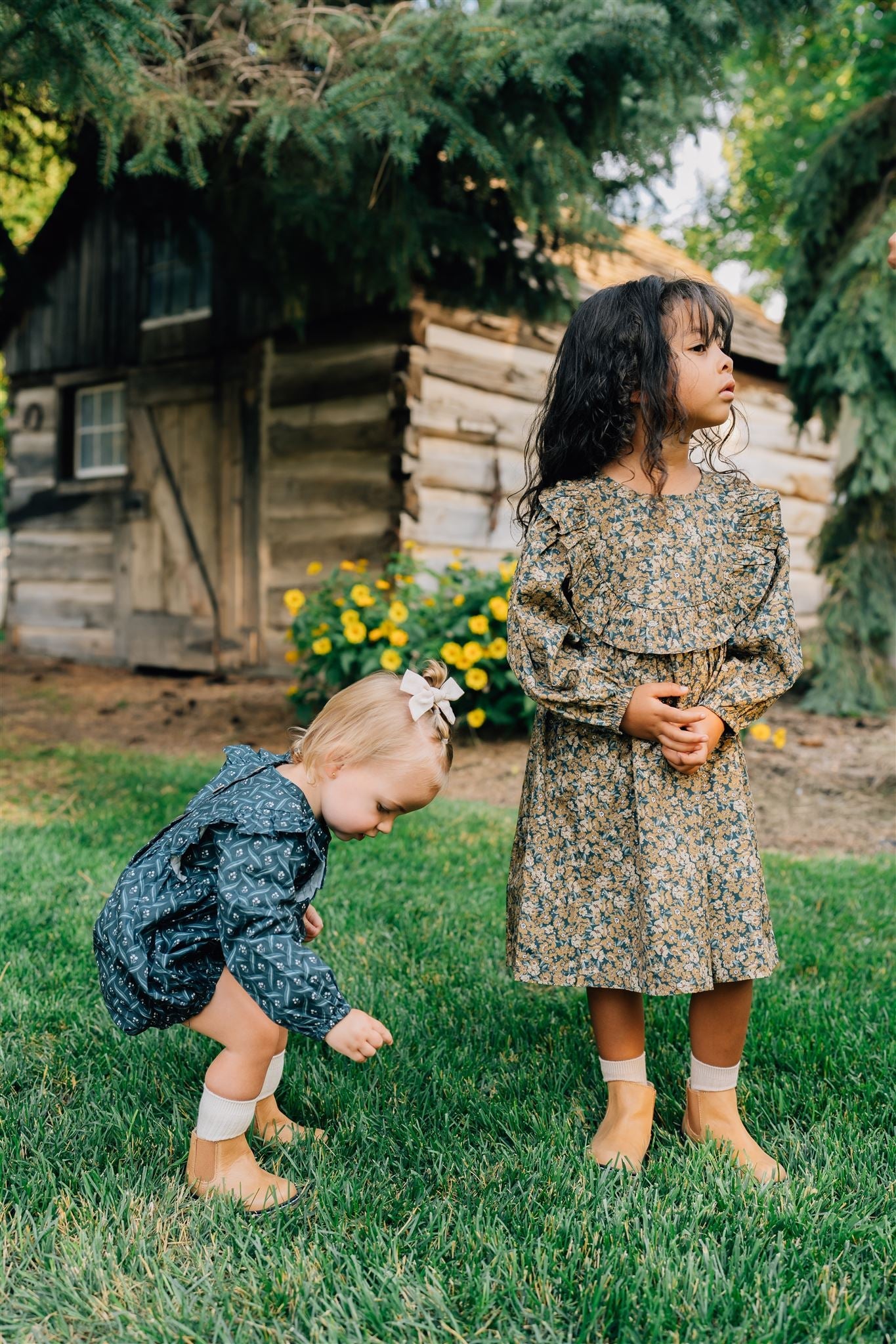 Mebie Baby Venetian Floral Ruffle Dress