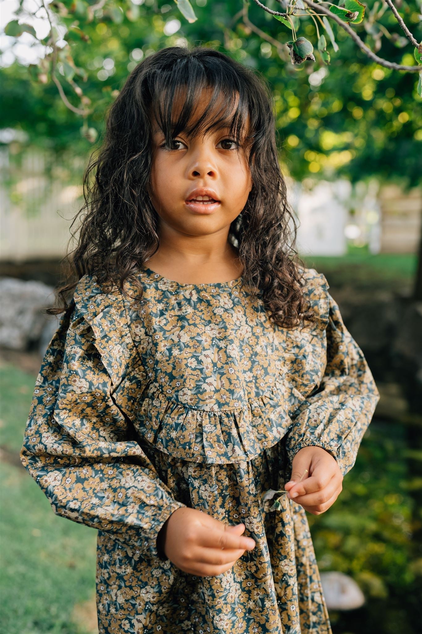 Mebie Baby Venetian Floral Ruffle Dress