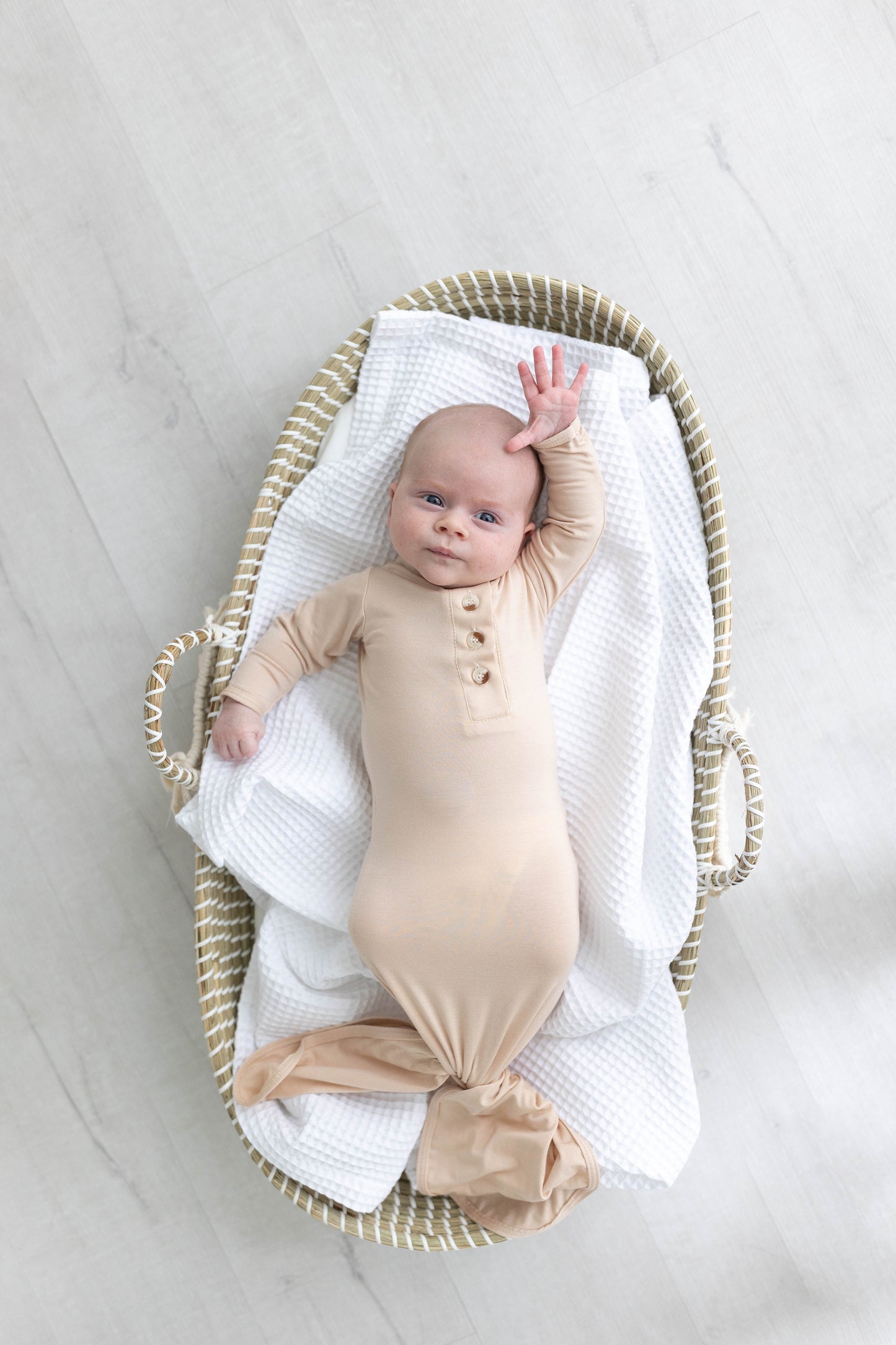 Stroller Society Knotted Gown Set - Sand