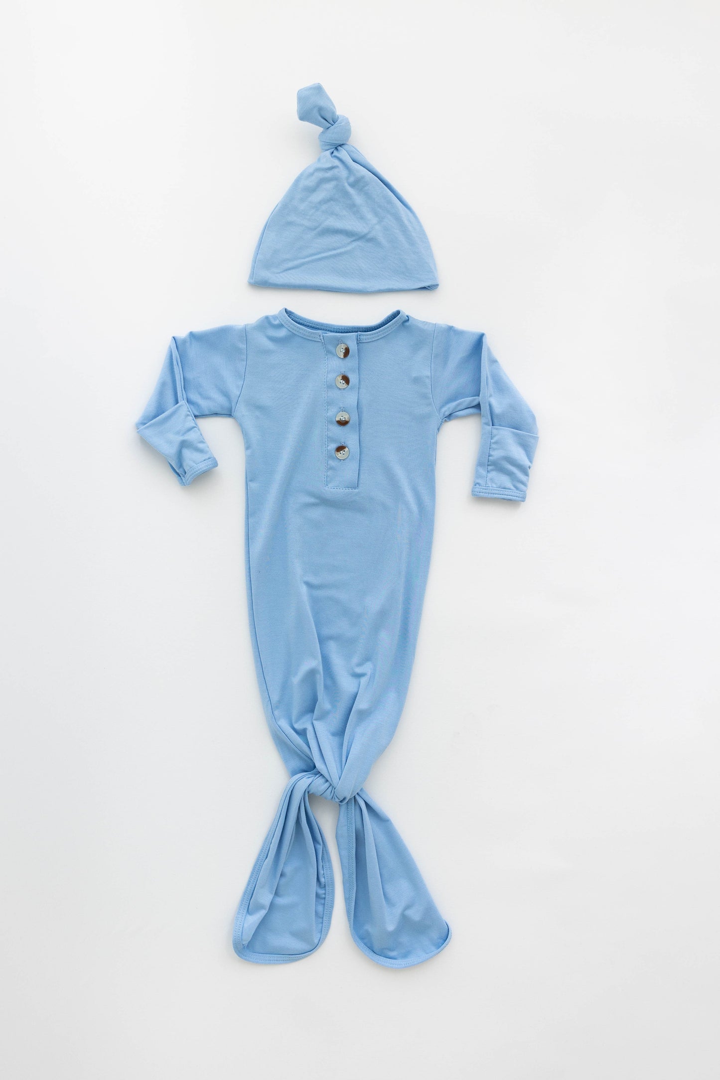 Stroller Society Knotted Gown Set - Baby Blue