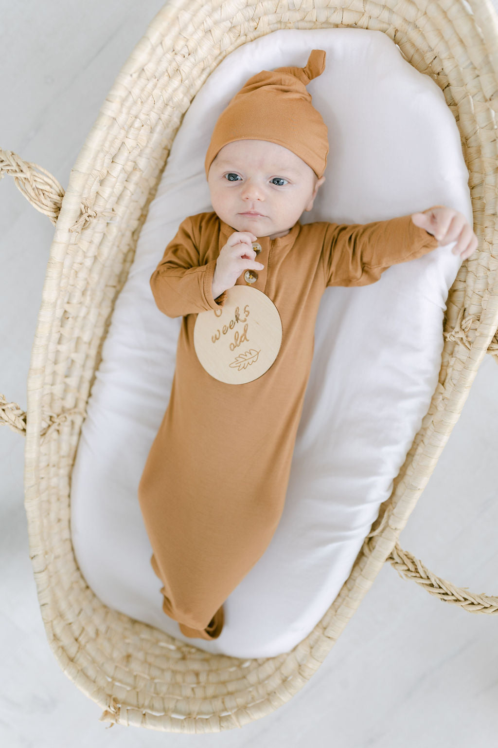 Stroller Society Knotted Gown Set - Camel