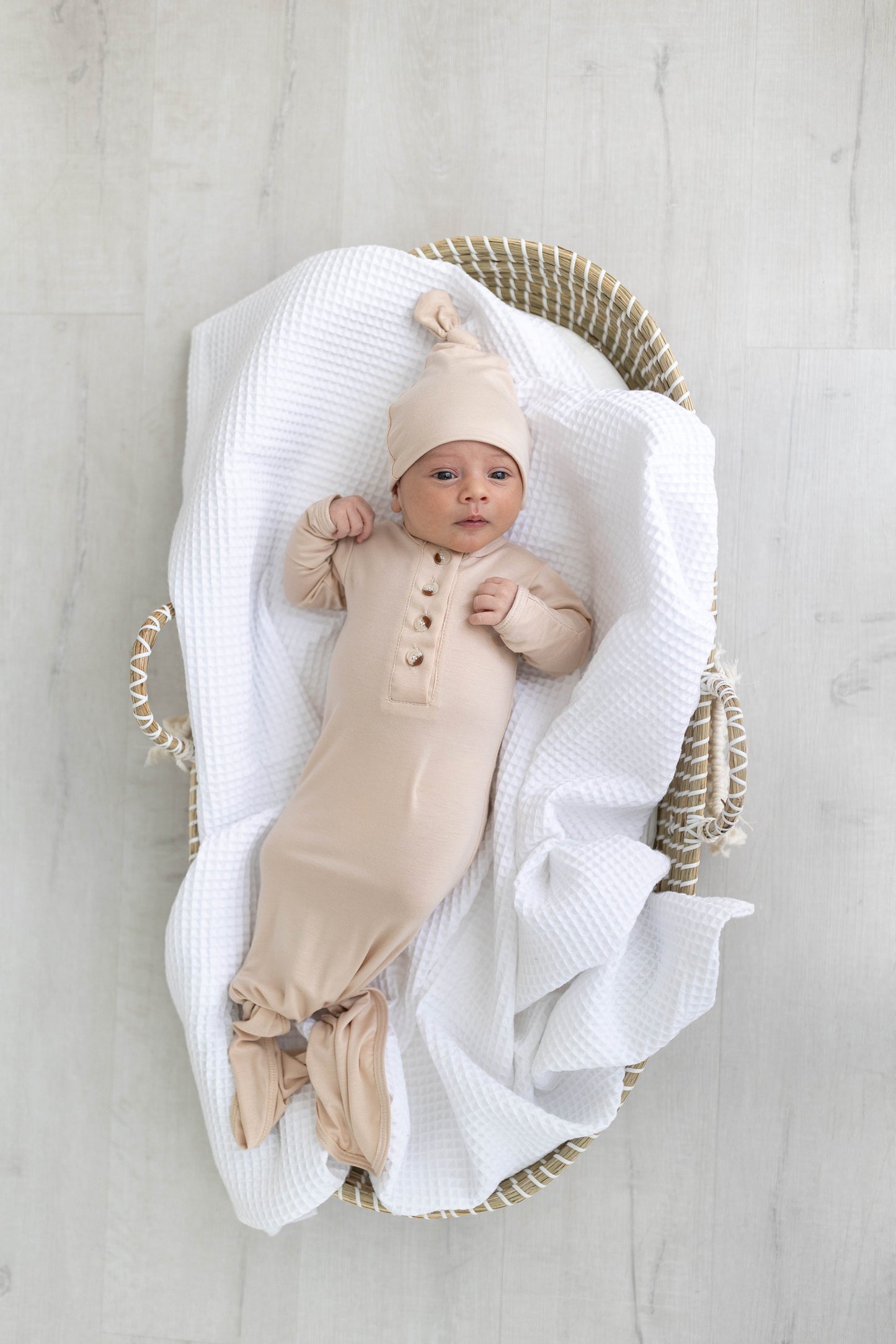 Stroller Society Knotted Gown Set - Sand