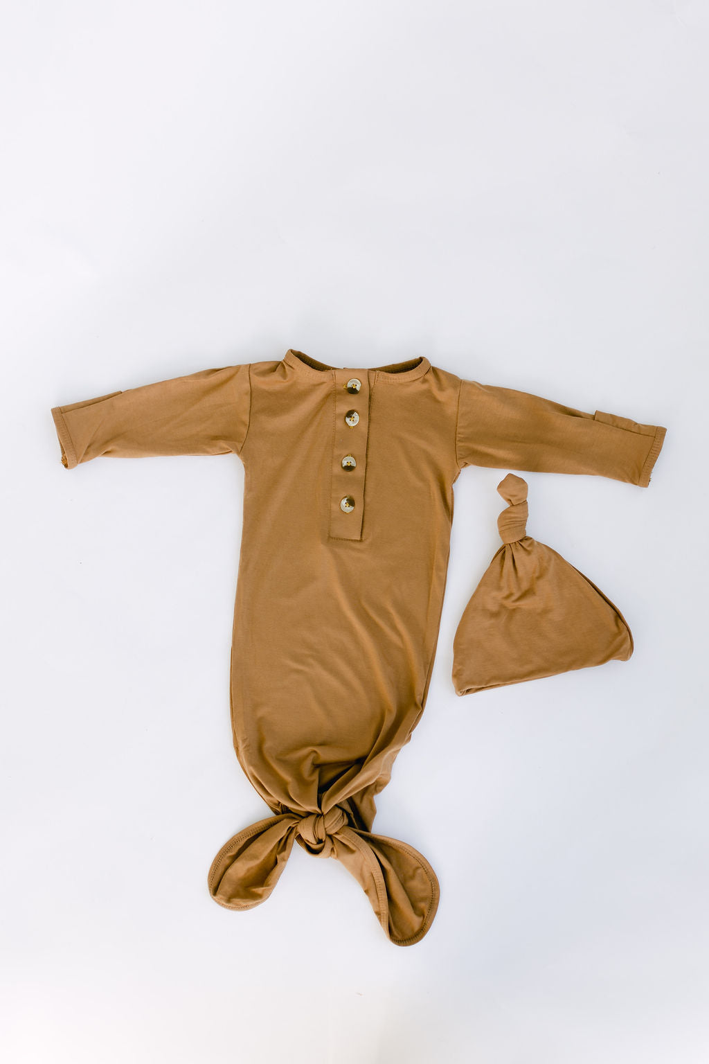 Stroller Society Knotted Gown Set - Camel