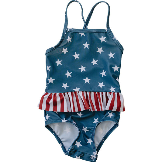 Mebie Baby One Piece Swimsuit - Stars & Stripes