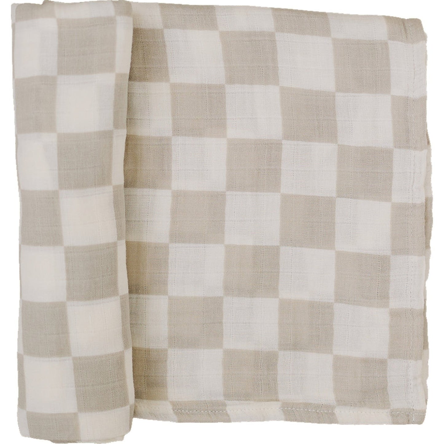 Mebie Baby Muslin Swaddle - Taupe Checkered