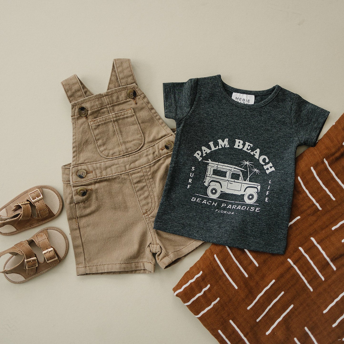 Mebie Baby Twill Overalls - Tan