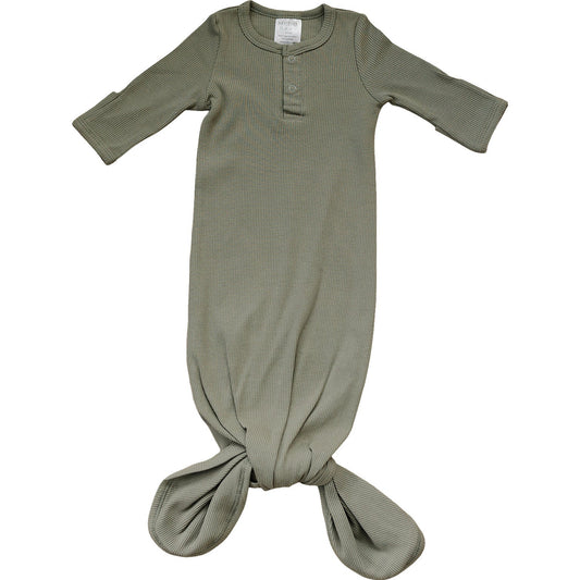 Mebie Baby Ribbed Knot Gown - Green