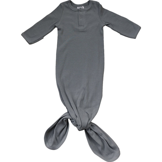 Mebie Baby Ribbed Knot Gown - Grey