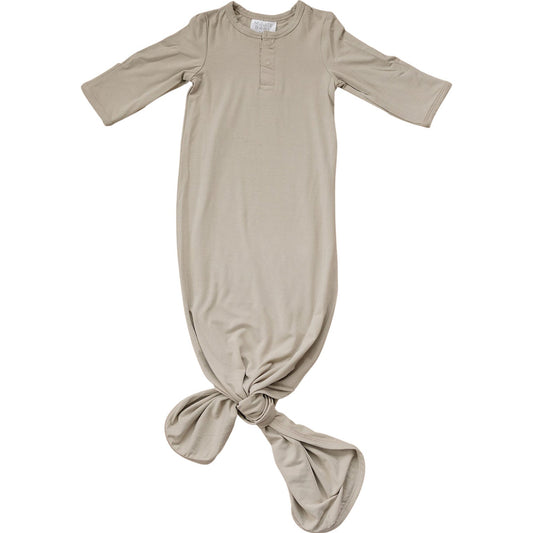 Mebie Baby Bamboo Knot Gown - Oatmeal