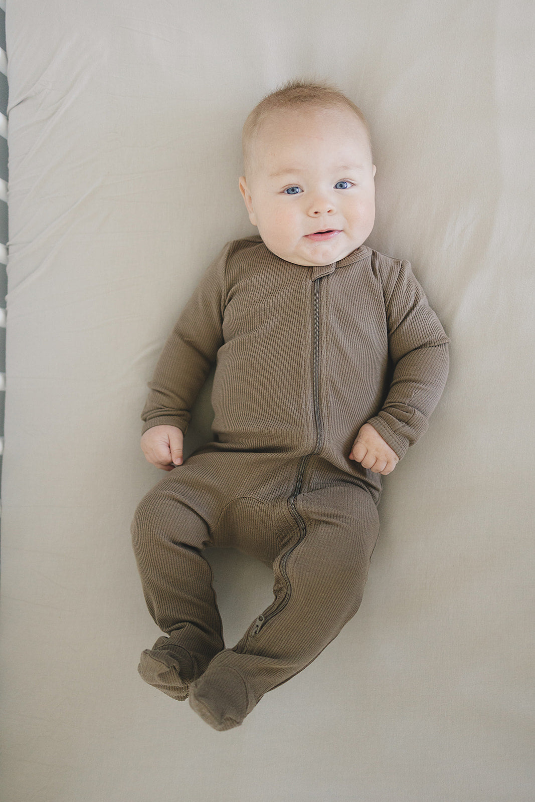 Mebie Baby Ribbed Romper - Cocoa