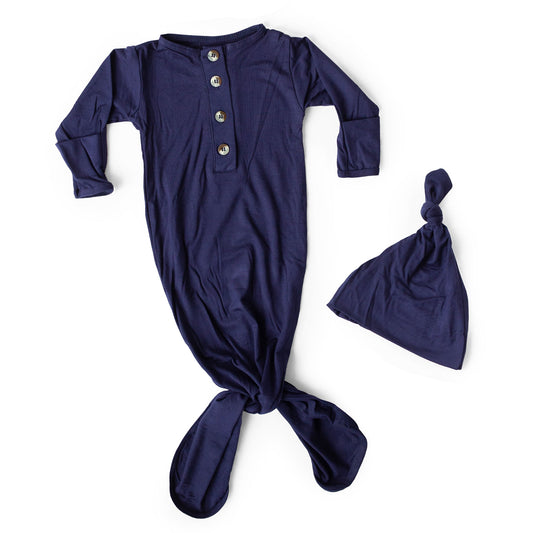Stroller Society Knotted Gown Set - Navy