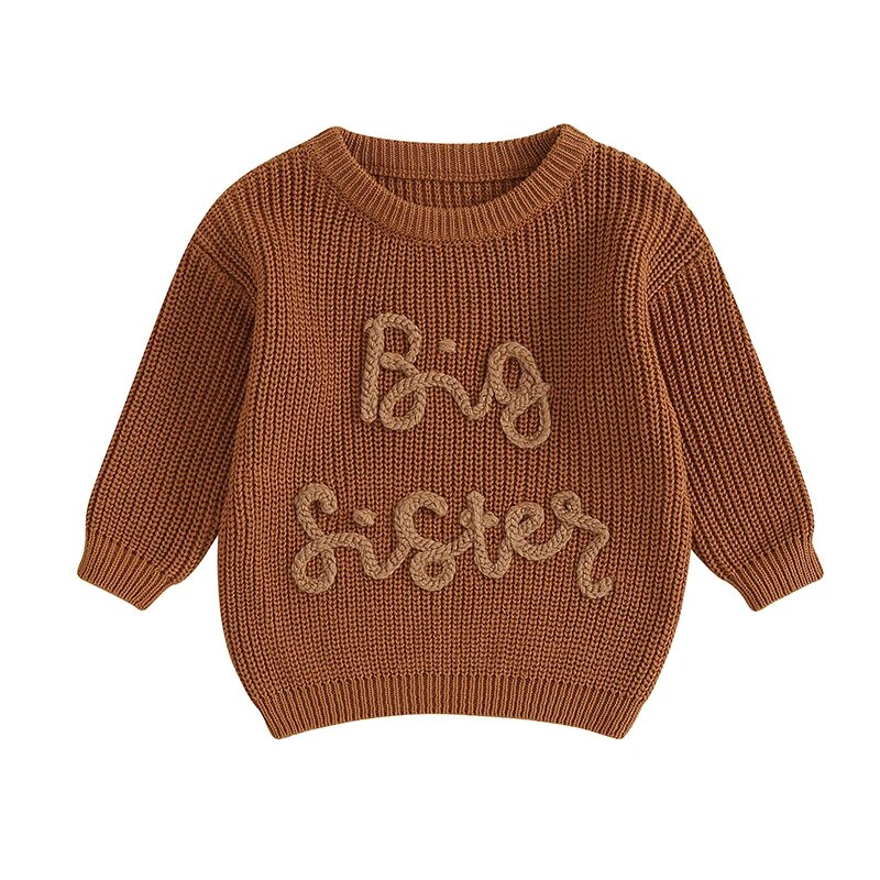 'Big Sister' Embroidered Knit Sweater