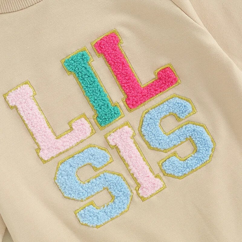 'Lil Sis' Embroidered Romper