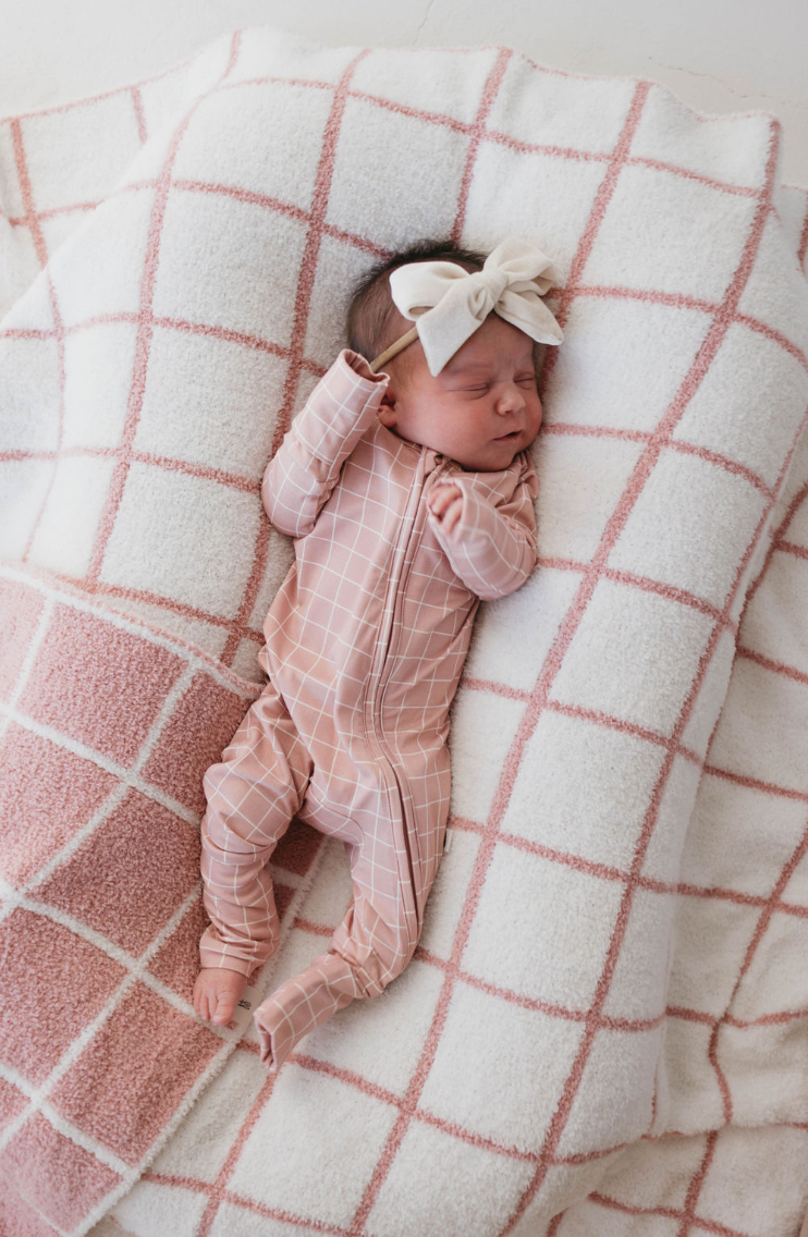 Forever French Bamboo Romper - Cotton Candy Grid