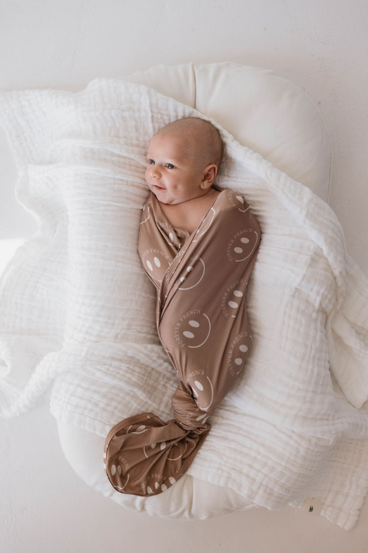 Forever French Bamboo Swaddle - Clay FF Smile