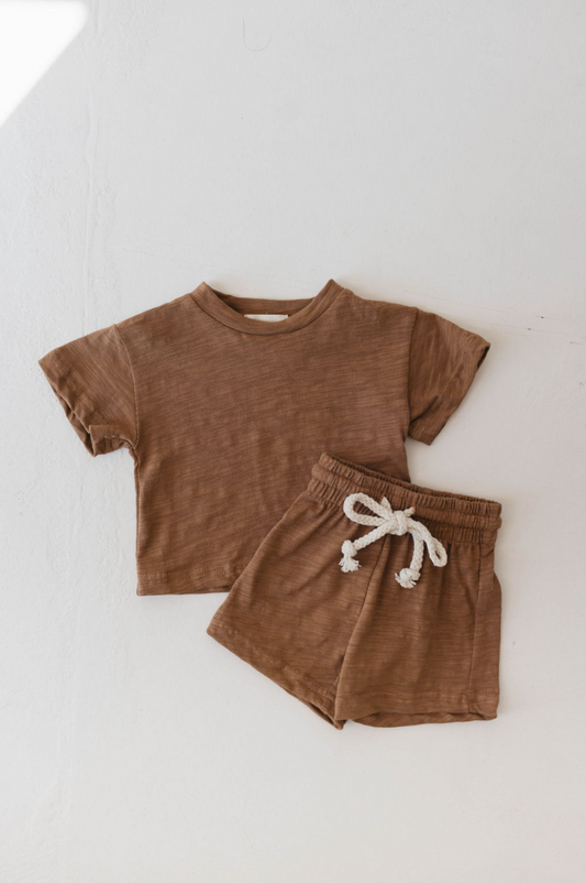 Forever French Short Set - Brown