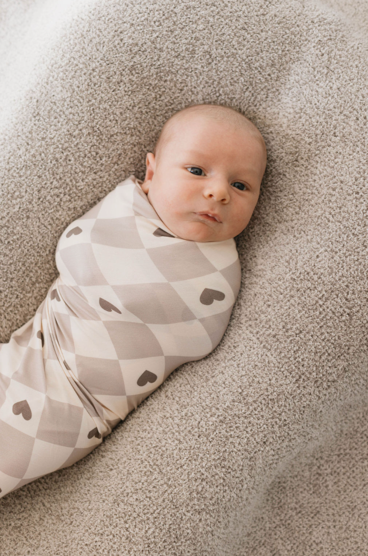 Forever French Bamboo Swaddle - Check your Heart