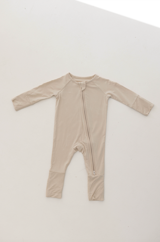 Forever French Bamboo Zip Pajamas - Bone