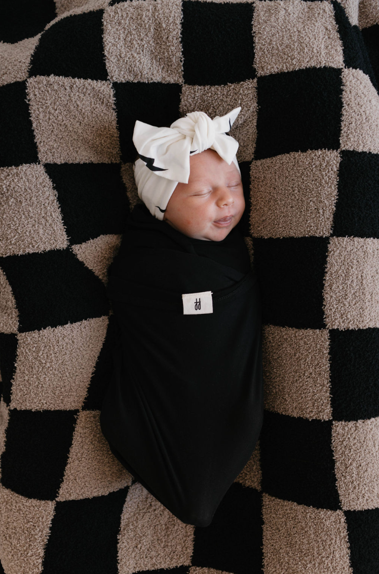 Forever French Bamboo Swaddle - Midnight Black - Atara & Co