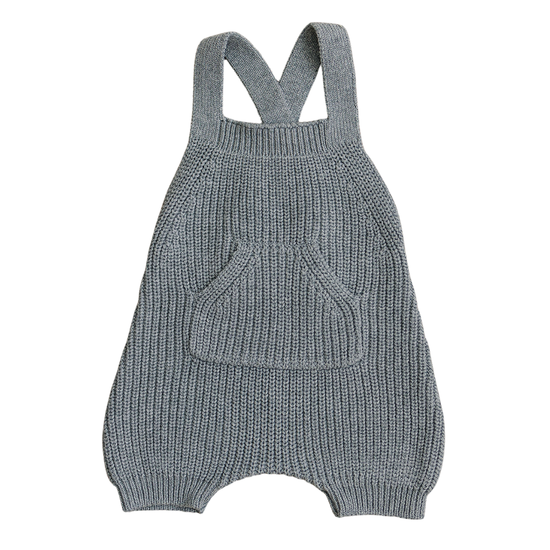 Mebie Baby Pocket Knit Overalls - Grey
