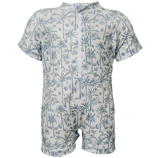 Mebie Baby Palm Tree Zipper Swimsuit