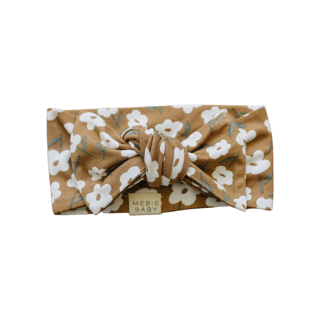 Mebie Baby Bamboo Head Wrap - Mustard Floral