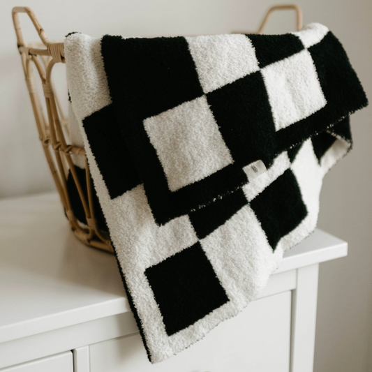 Forever French Plush Blanket - Checkered