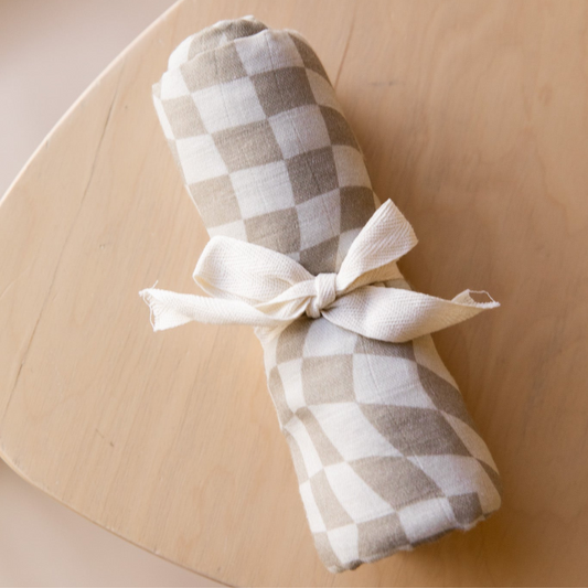 Forever French Muslin Swaddle - Wavy Checkered