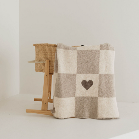 Forever French Plush Blanket - Check Your Heart