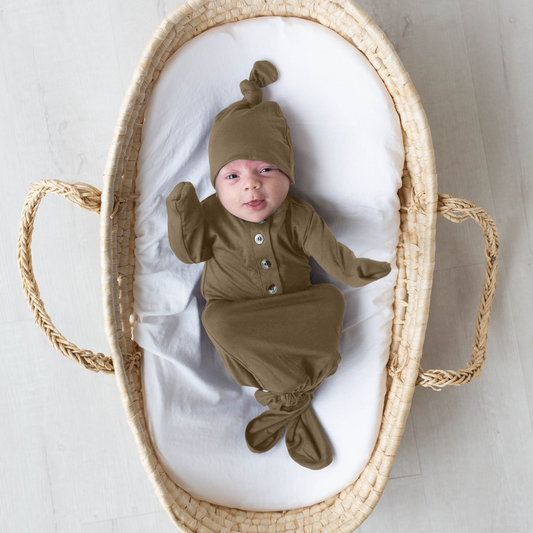 Stroller Society Knotted Gown Set - Army Green