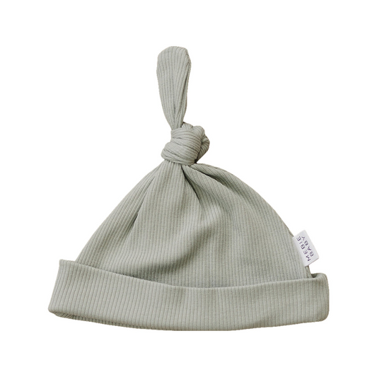 Mebie Baby Ribbed Knot Hat - Sage