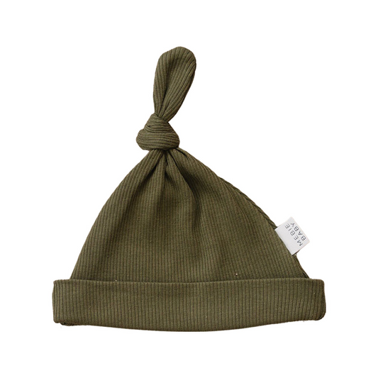 Mebie Baby Ribbed Knot Hat - Winter Green