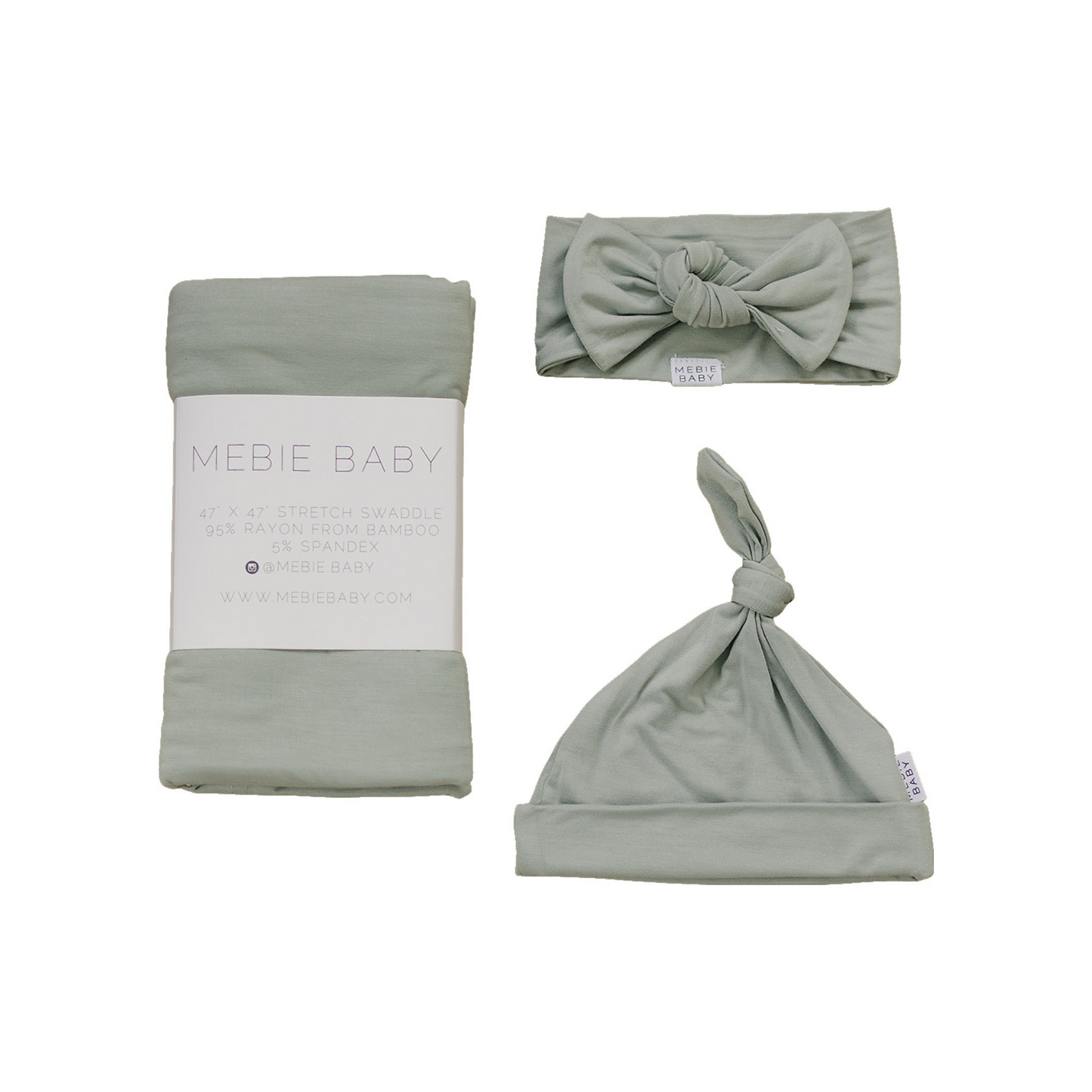 Mebie Baby Swaddle Set - Sage