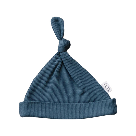 Mebie Baby Ribbed Knot Hat - Navy