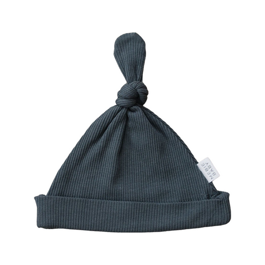Mebie Baby Ribbed Knot Hat - Charcoal