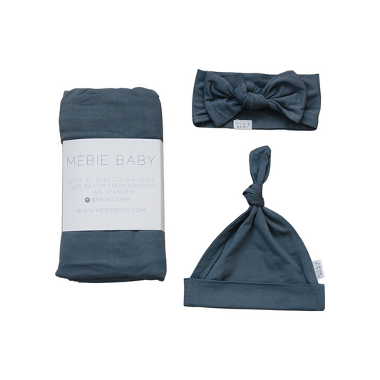 Mebie Baby Swaddle Set - Charcoal