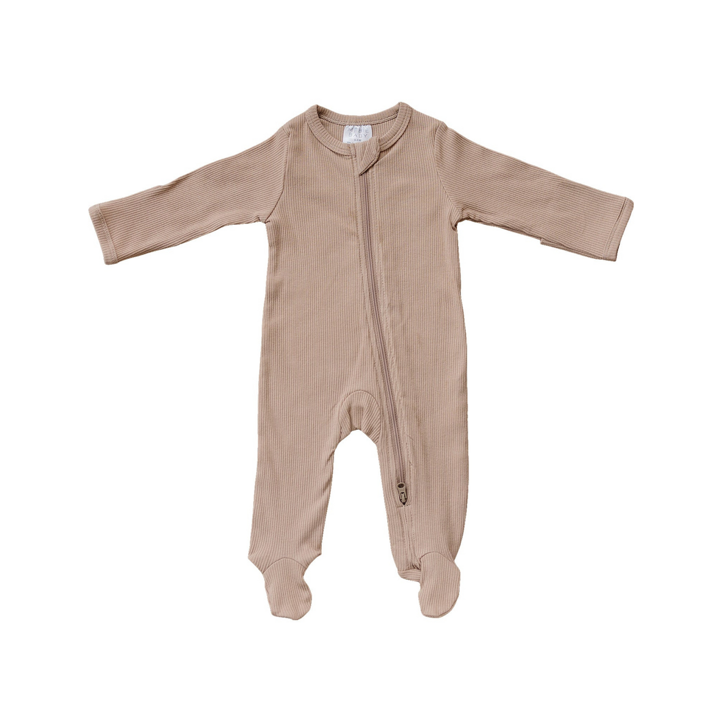 Mebie Baby Ribbed Zipper - Pale Pink