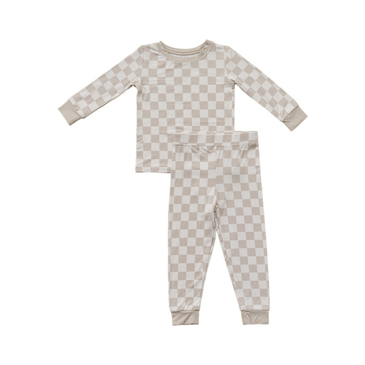 Mebie Baby Bamboo Cozy Set - Taupe Checkered