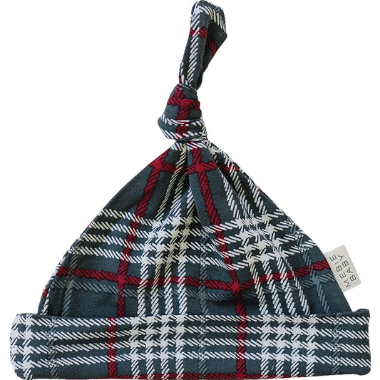 Mebie Baby Newborn Knot Hat - Green Plaid