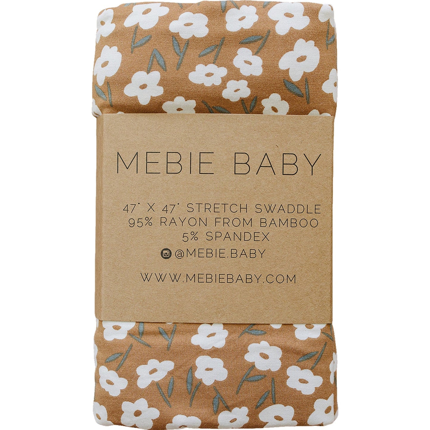 Mebie Baby Bamboo Swaddle - Mustard Floral