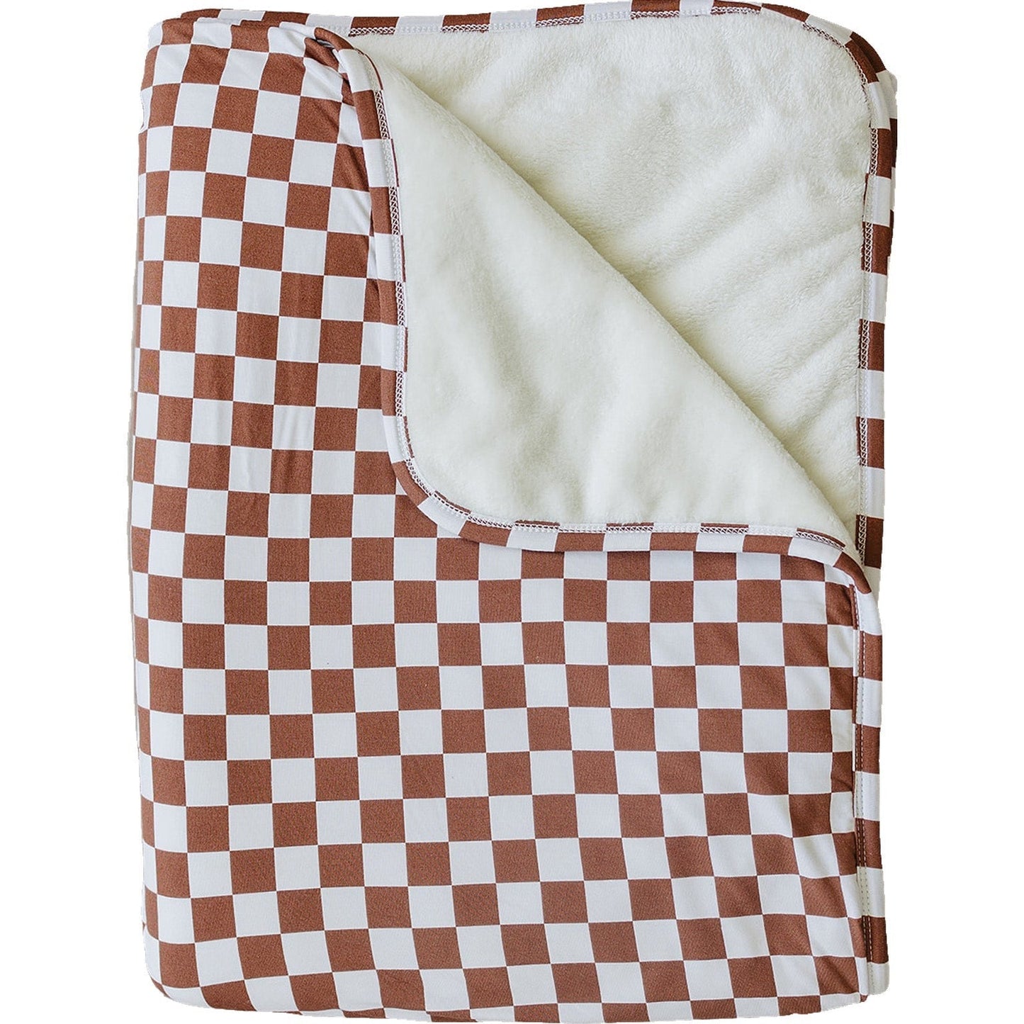 Mebie Baby Bamboo Fleece Quilt - Rust Checkered