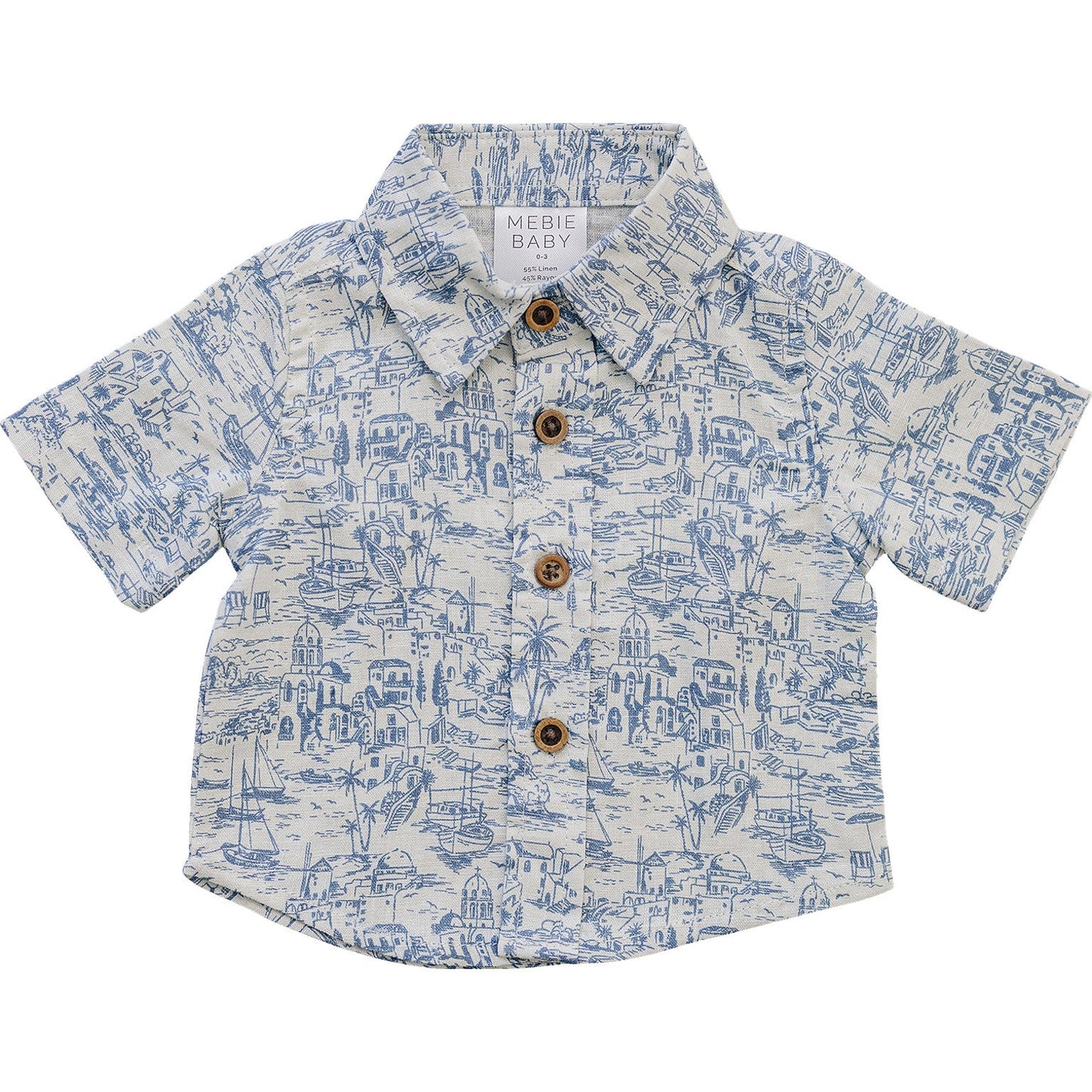 Mebie Baby Santorini Linen Button Up Shirt