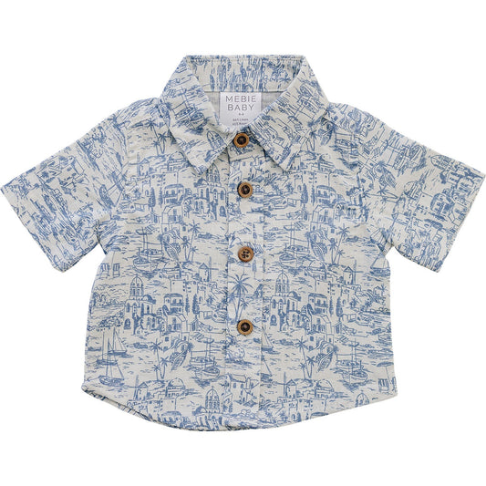 Mebie Baby Santorini Linen Button Up Shirt