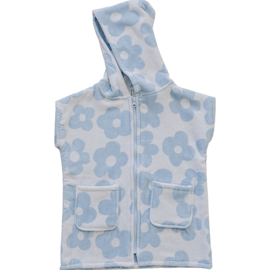 Mebie Baby Coastal Floral Zip-Up Organic Cotton Beach Poncho