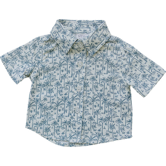 Mebie Baby Linen Button Up Shirt - Palm Tree