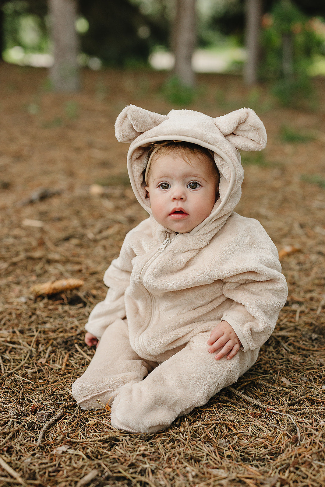 Mebie Baby Fleece Bear Hooded Zipper